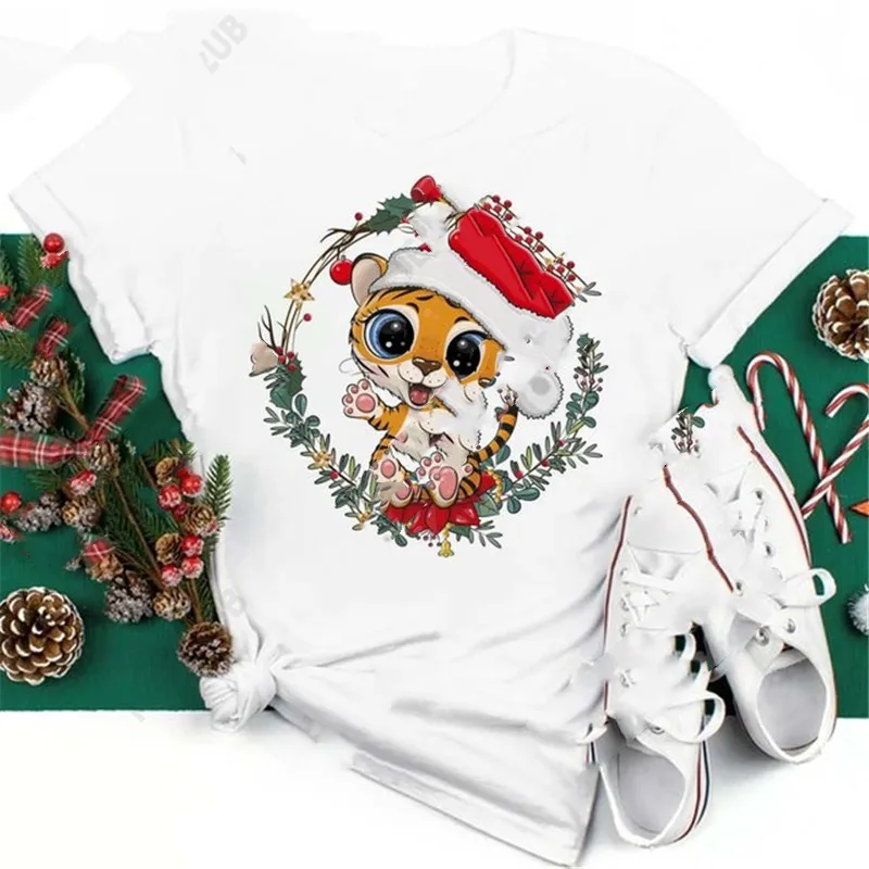Christmas Penguin Owl Print Women's Black T Shirt C15 - Shop at LoveMi
