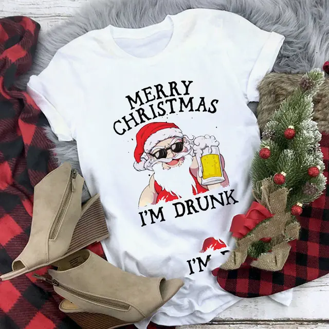 Christmas T shirt Women's Summer Plus Size With Short Sleeves C10 - Shop at LoveMi