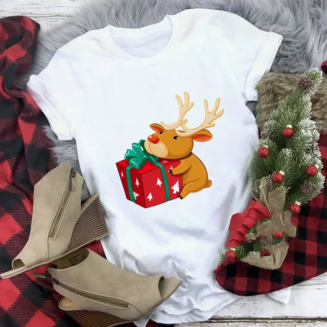 Christmas T shirt Women's Summer Plus Size With Short Sleeves C18 - Shop at LoveMi
