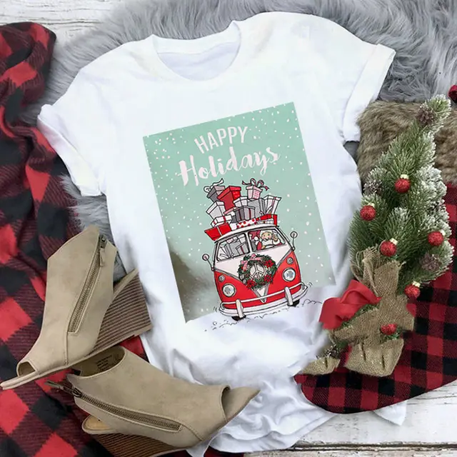 Christmas T shirt Women's Summer Plus Size With Short Sleeves C21 - Shop at LoveMi