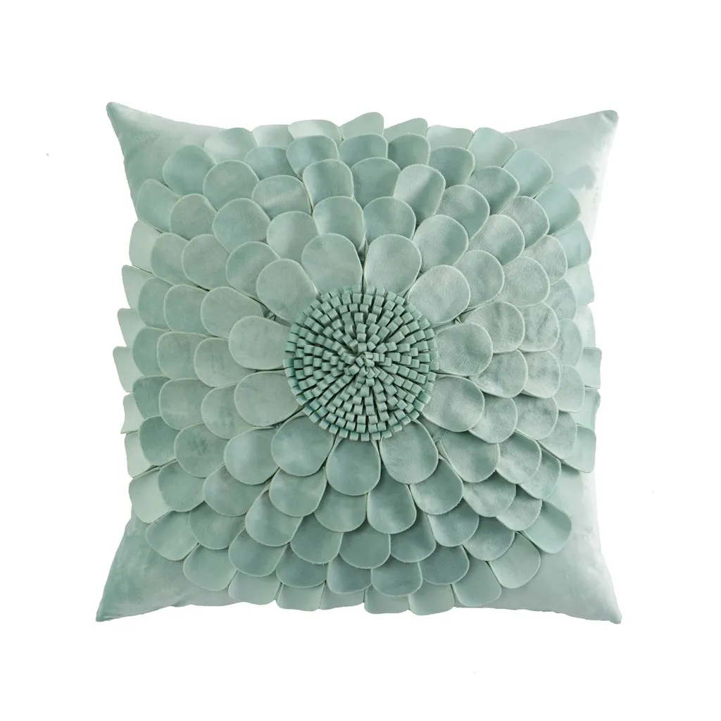 Nordic Beauty Light Luxury Ins Style Flower Pillowcase - Light Blue