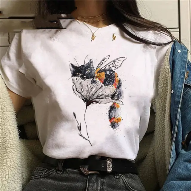 Personalized Cartoon Christmas Bee Print Regular Short Sleeve C2 - Shop at LoveMi