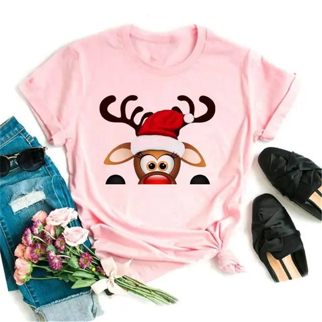 Christmas Red Plaid Leopard Short Sleeves 33405Powder - Shop at LoveMi