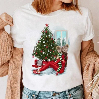 Christmas Red Plaid Leopard Short Sleeves J - Shop at LoveMi