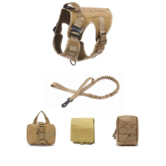 Tactical Dog Clothes Quick Disassembly Dog Vest Outdoor Pet Training Clothes Mud Color Set - Shop at LoveMi