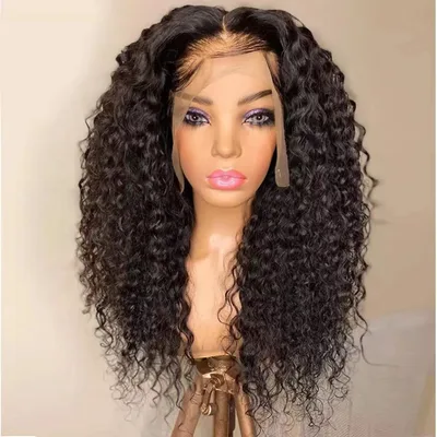 Front Lace Wig European And American Style Wig Female New Mid length Curly Hair Chemical Fiber Wig Factory Spot 18 Inches - Shop at LoveMi