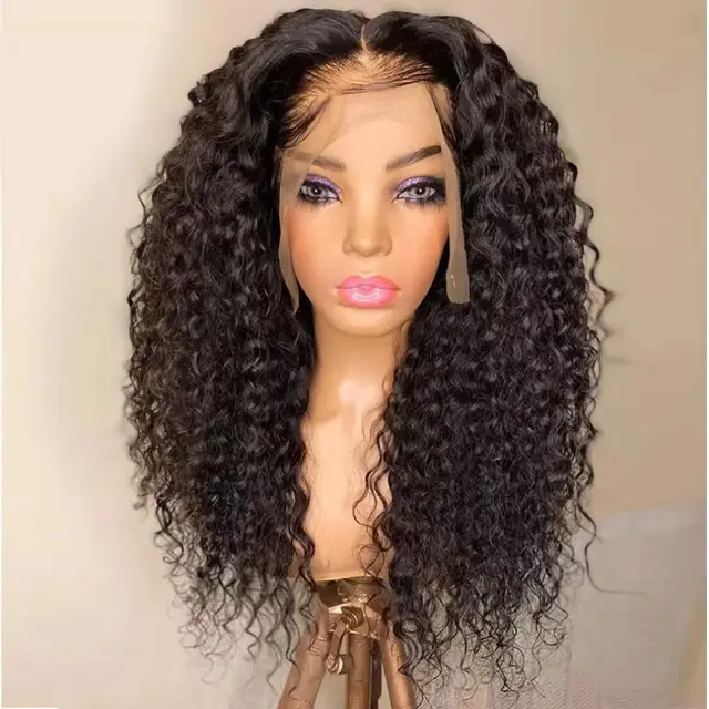 Front Lace Wig European And American Style Wig Female New Mid length Curly Hair Chemical Fiber Wig Factory Spot 24 Inches - Shop at LoveMi