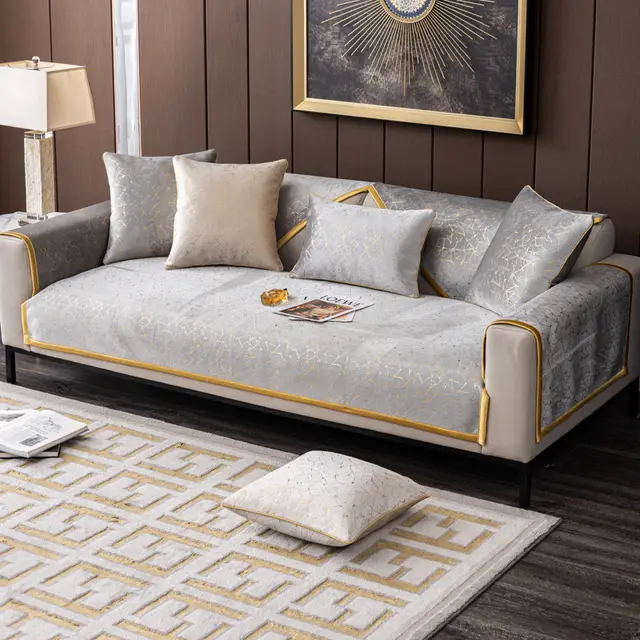 Chenille Sofa Cushion Simple And Modern Grey - Shop at LoveMi