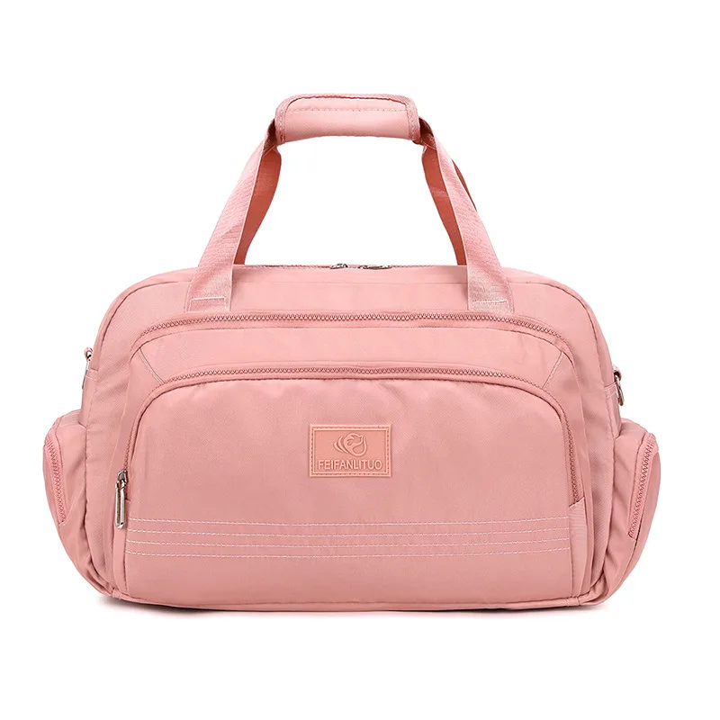 Large Capacity Oxford Cloth Travel Sports Fitness Tote Bag - Pink