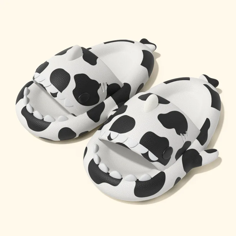 Cow Shark Slippers Women Indoor Home Non-slip - Beige
