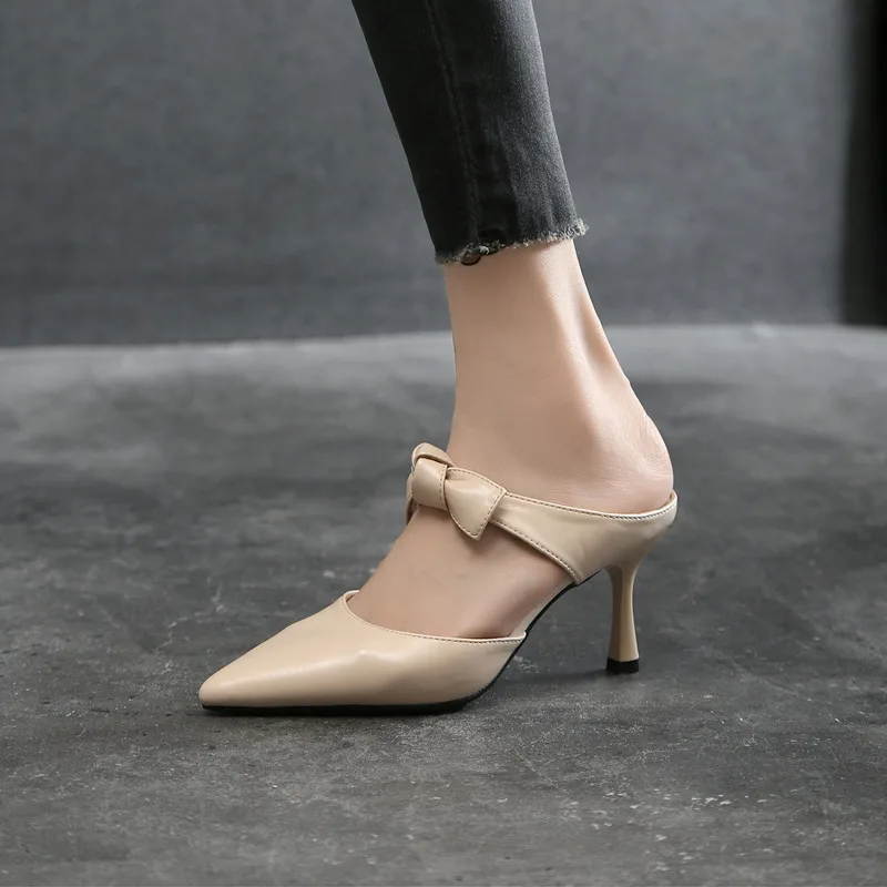 Plus Size Plus Size Half Slip Sandals With Toe Apricot - Shop at LoveMi