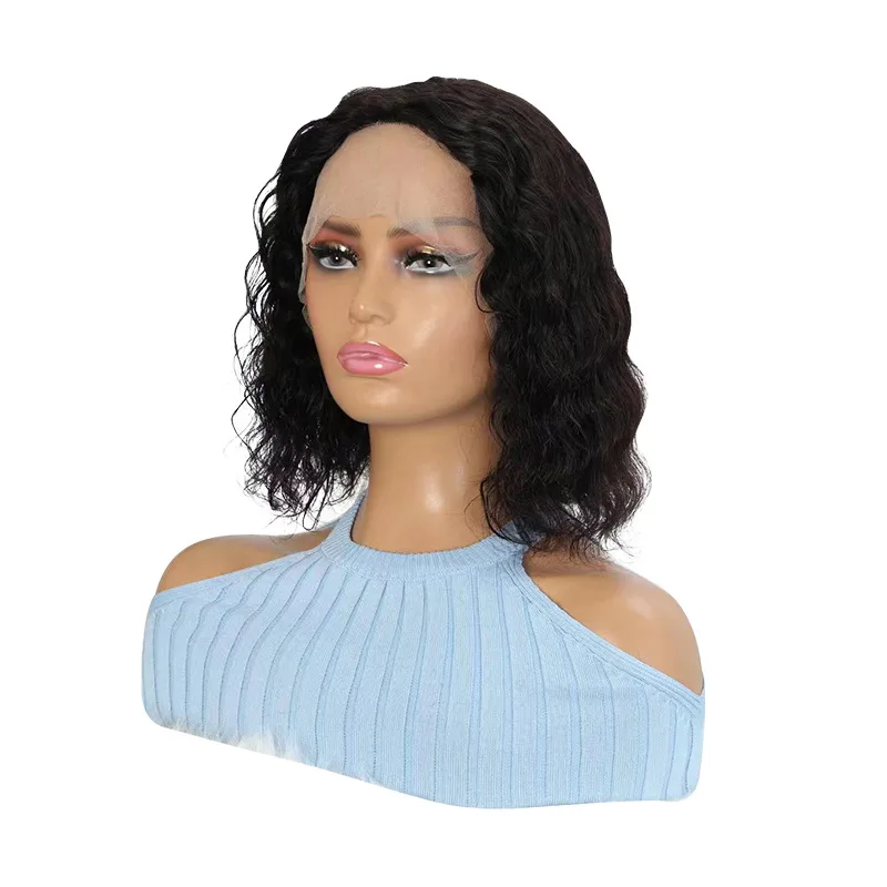 U-shaped Mid-section Body Big Curly Bob Head - Natural Colour