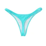 Women's Bikini Bottoms Thong With Lining - Turquoise-M