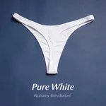 Women's Bikini Bottoms Thong With Lining - White