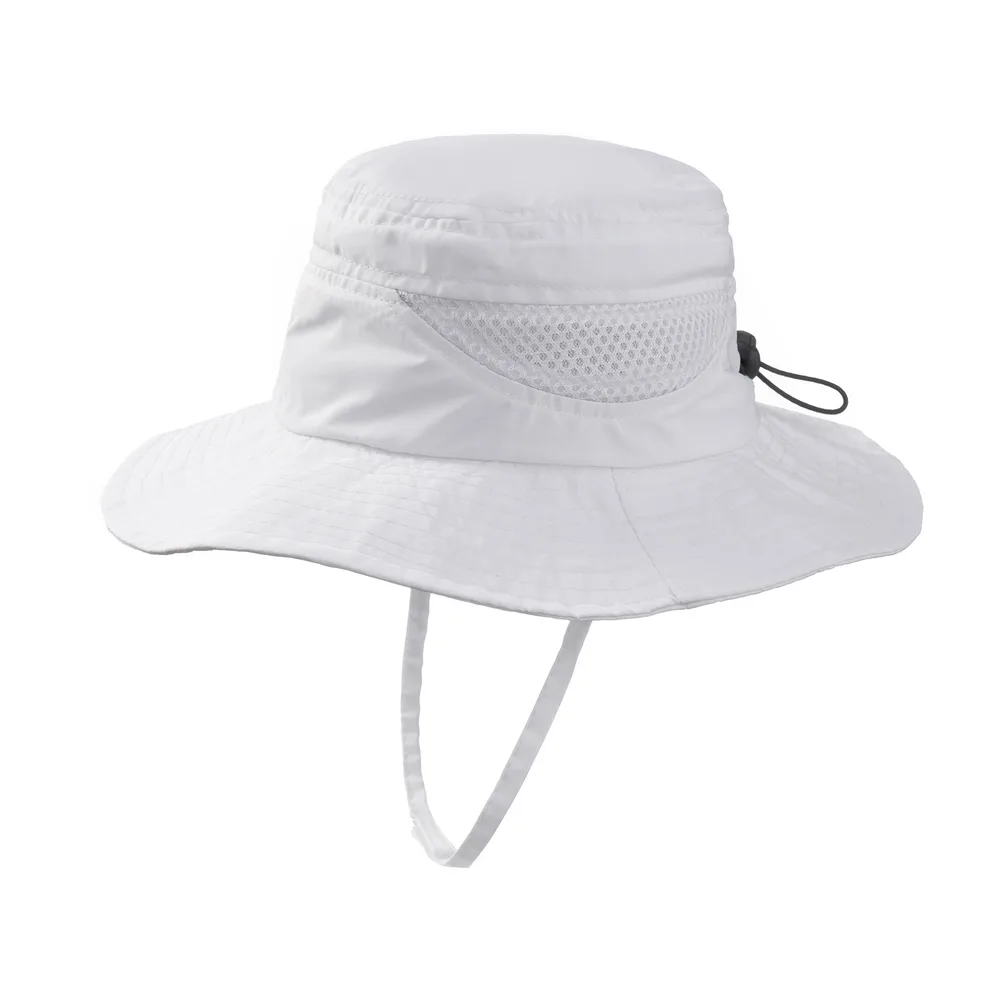 Children's Outdoor Sunscreen Breathable Bucket Hat - White