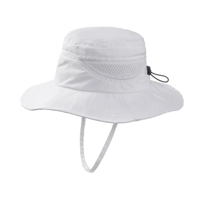 Children's Outdoor Sunscreen Breathable Bucket Hat White - Shop at LoveMi