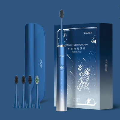 Fully Automatic Soft Bristle Rechargeable Electric Toothbrush Blue - Shop at LoveMi