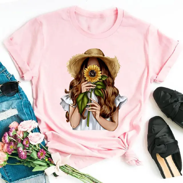 Sunflower Black Loose Short Sleeve T Shirt Wt02879 - Shop at LoveMi