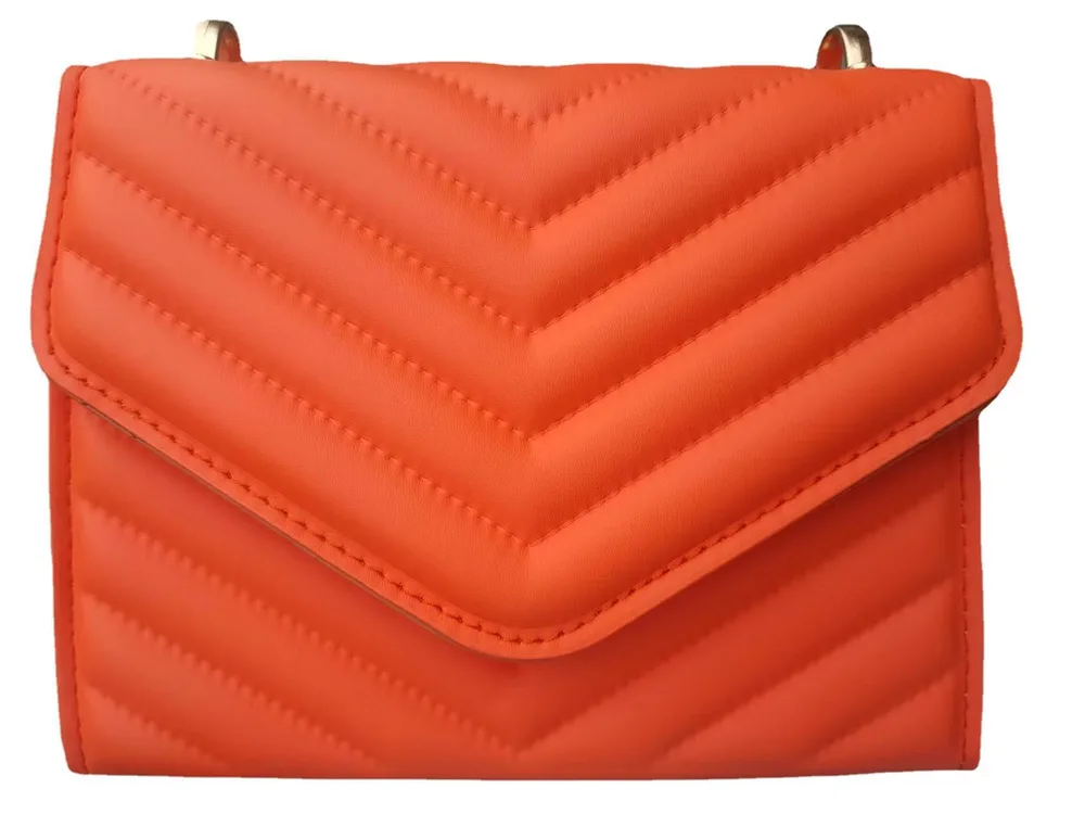 Women's Fashion Solid Color Handbag Embroidery Thread Texture Orange - Shop at LoveMi