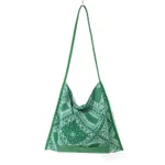 Women's Vintage Patchwork Large Capacity Tote Bag - Green