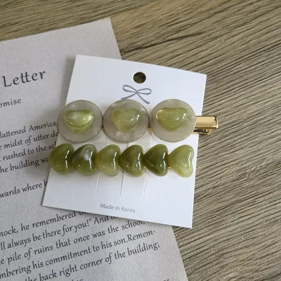 Fashion Accessories Headdress Acrylic Summer New Love Hair Clips Green - Shop at LoveMi