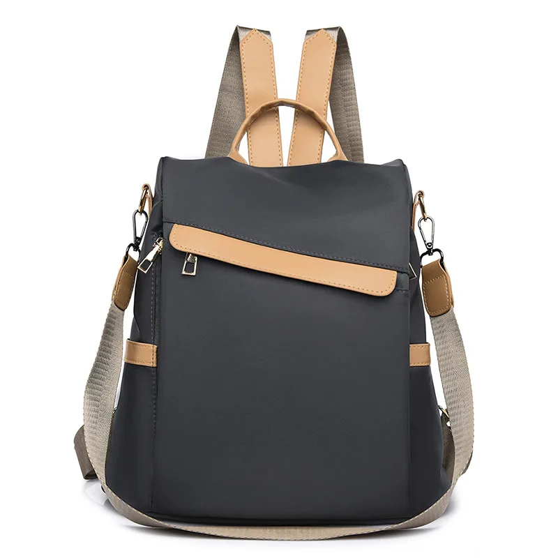 Women's Fashion Simple Multipurpose Oxford Travel Backpack School Bag Grey - Shop at LoveMi