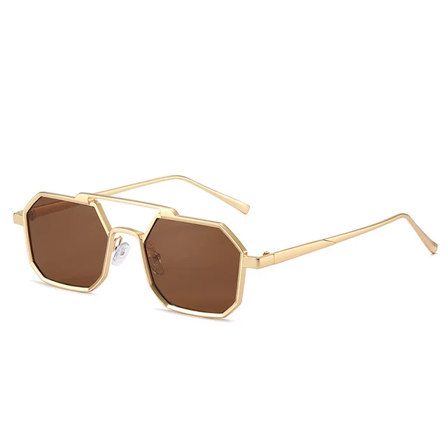 Top Bar Geometric Frame Fashion Glasses Gold Frame Whole Tea Tablets - Shop at LoveMi