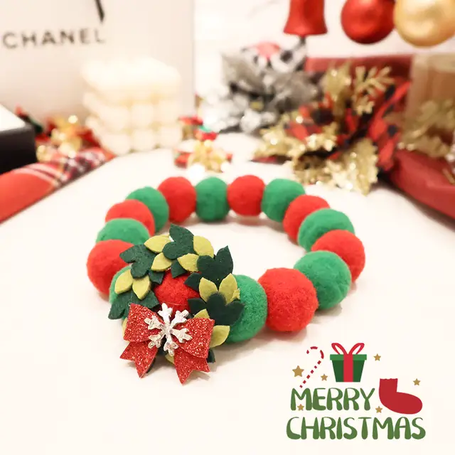Cat Christmas Collar Scarf Halter Neck Decoration Bow Tie Circle - Shop at LoveMi