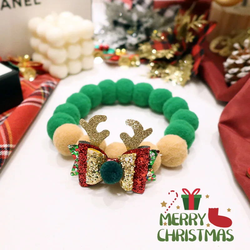 Cat Christmas Collar Scarf Halter Neck Decoration Bow Tie - Elk - View 1