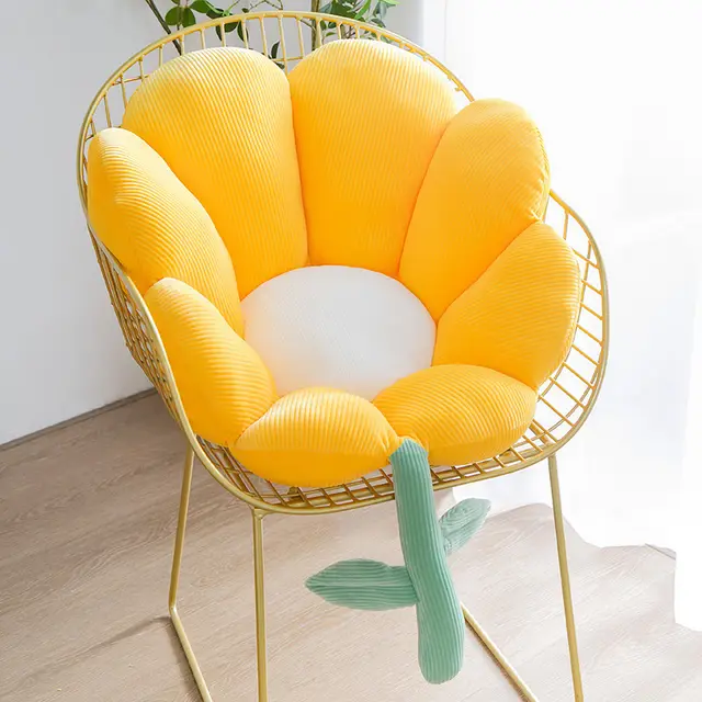 Tatami Cushion Maple Leaf Shape Home Sofa Chair Pillow Yellow Sunflower - Shop at LoveMi