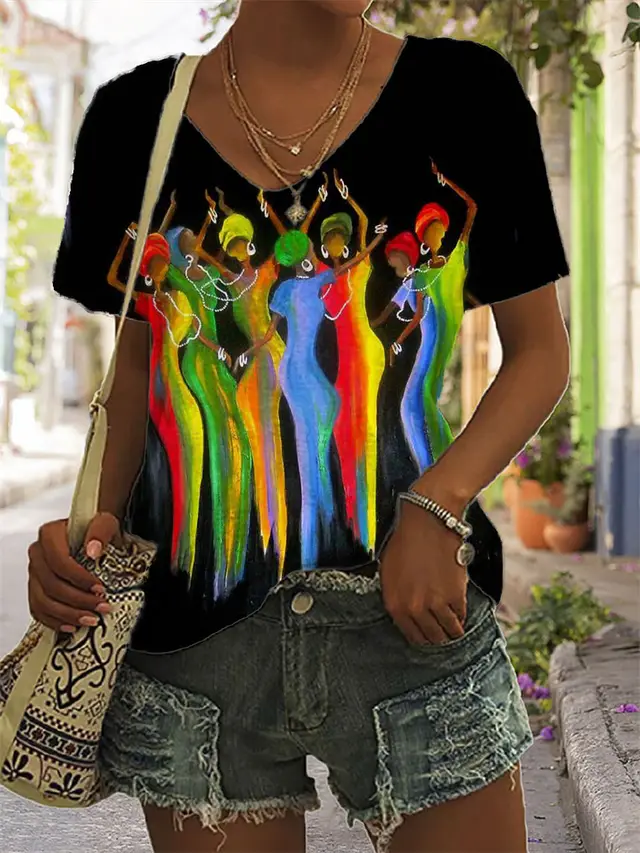 3D Printing Personality Printing Loose Women's T Shirt Top Jl2270904 - Shop at LoveMi