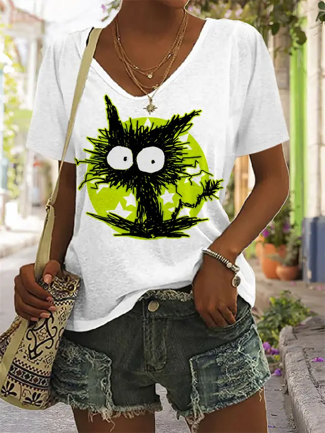 3D Printing Personality Printing Loose Women's T Shirt Top Jl2270404 - Shop at LoveMi