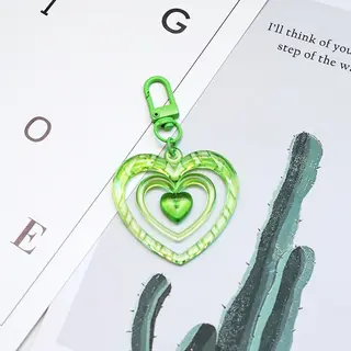 Cute Retro Love Acrylic Couple Keychain - Green