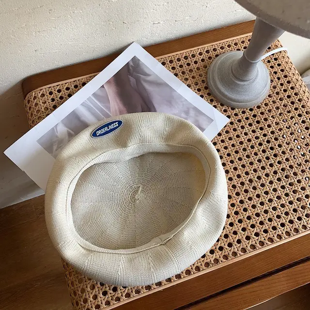 Women's Spring And Summer All match Breathable Letter Beret Beige - Shop at LoveMi