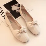 Women's Fashion Simple Shallow Bow Casual Shoes - Beige