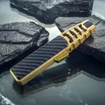 Black Carbon Fiber Gold Edge