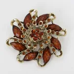 Retro Fashion Personality Flower Resin Alloy Exquisite - Coffee Grey