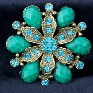 Fashion High-end Diamond-studded Corsage Retro Corsage - Green