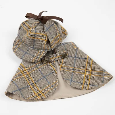 Detective Outfit Cute Personality Cloak Pet Dog Clothes Camel - Shop at LoveMi