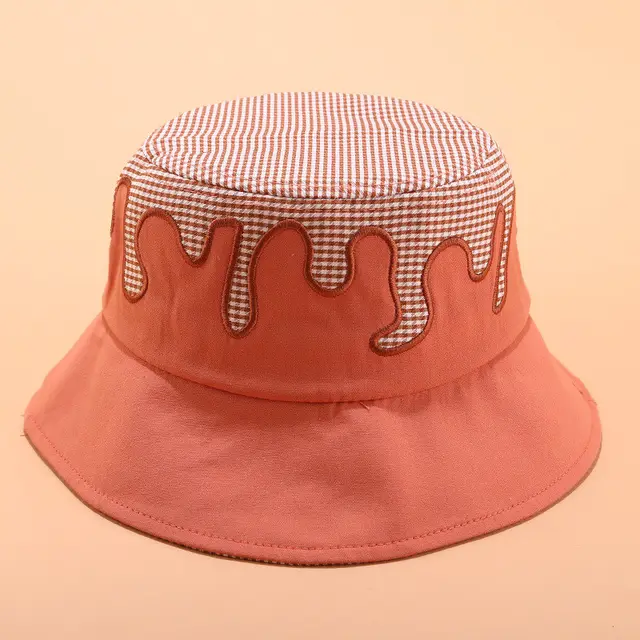 Irregular contrast color flat cloth hat Orange - Shop at LoveMi
