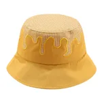 Irregular contrast color flat cloth hat - Yellow