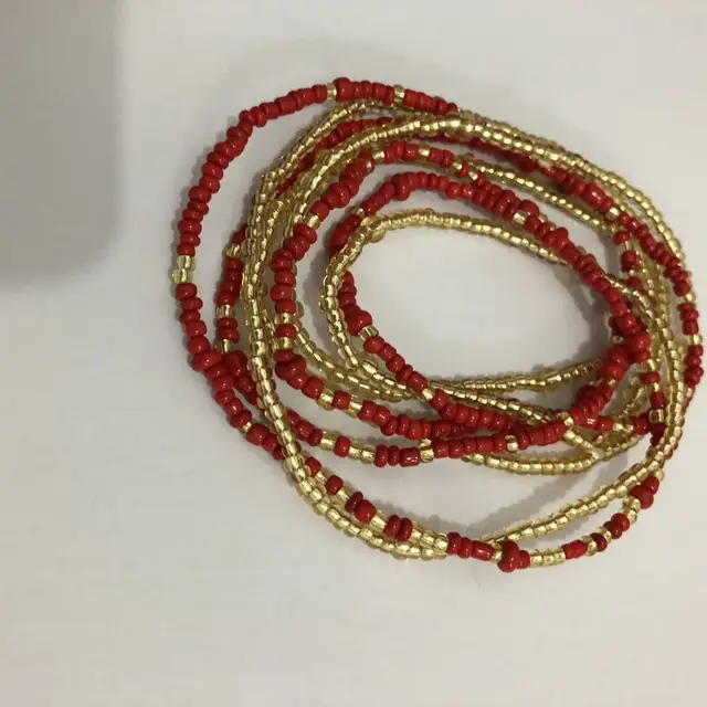 Bikini Chain Handmade Rice Beads Red - Shop at LoveMi