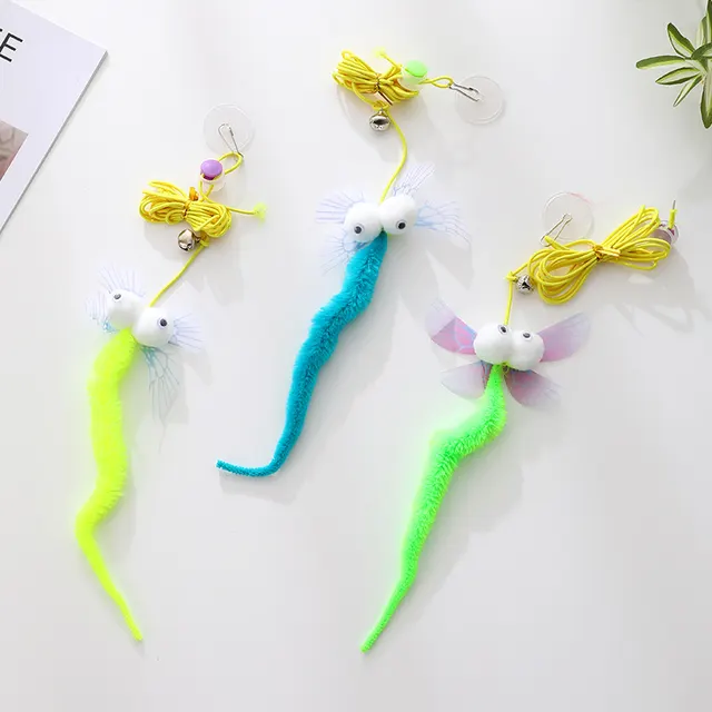 Swing Sticky Disc Elastic Hanging Door Teasing Cat Rope Big Eyed Dragonfly - Shop at LoveMi