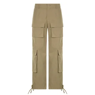 Solid Color Multi-pocket Cargo Pants Simple - Khaki
