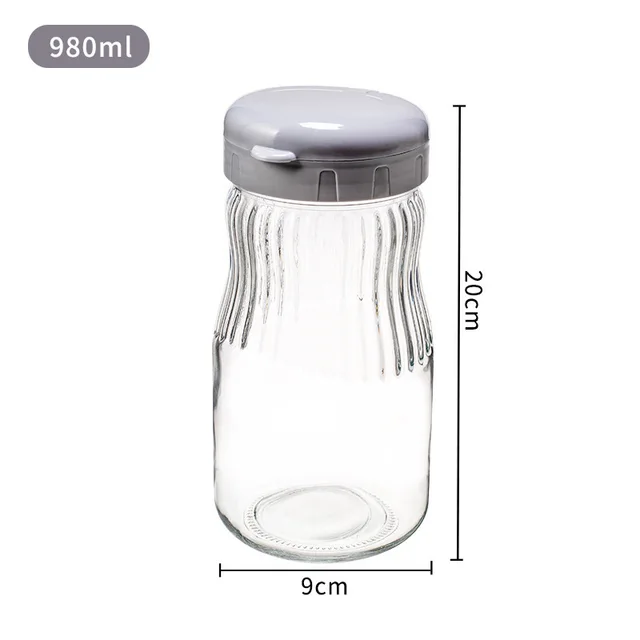 Kitchen Grains Storage Sealed Food Grade Glass Jar Large 980Ml - Shop at LoveMi