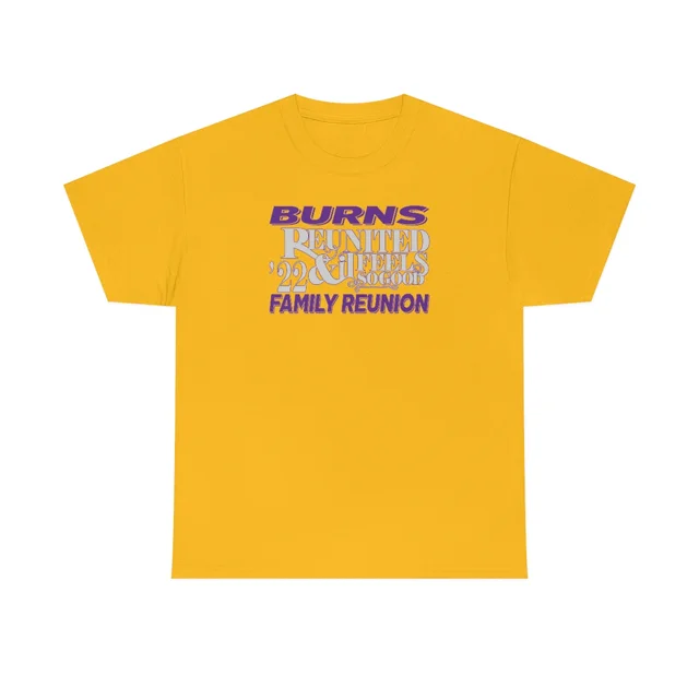 Family Reunion Printed Short Shirts Team Uniforms European And American Fabrics Yellow - Shop at LoveMi