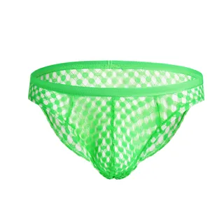 Underwear Men's Large Mesh Breathable Briefs Low Waist - Green