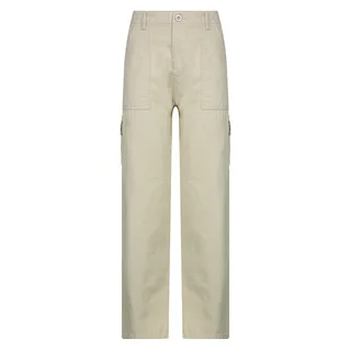 Women's Loose Drape Khaki High Waist Trousers - Khaki