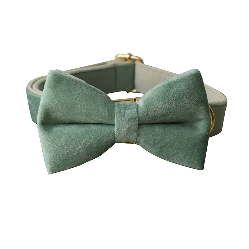Mint Green Dog Collar Leash - Bow Tie Collar
