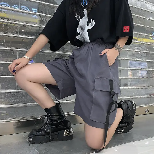 Women's Fashion Black Wide Leg Pants Summer Overalls Grey - Shop at LoveMi